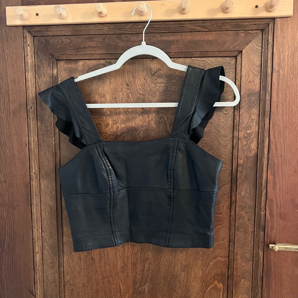 Leather crop top
